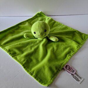 🐢FIESTA LIME GREEN TURTLE LOVEY WITH RATTLE -BABY SNUGGLE BLANKET